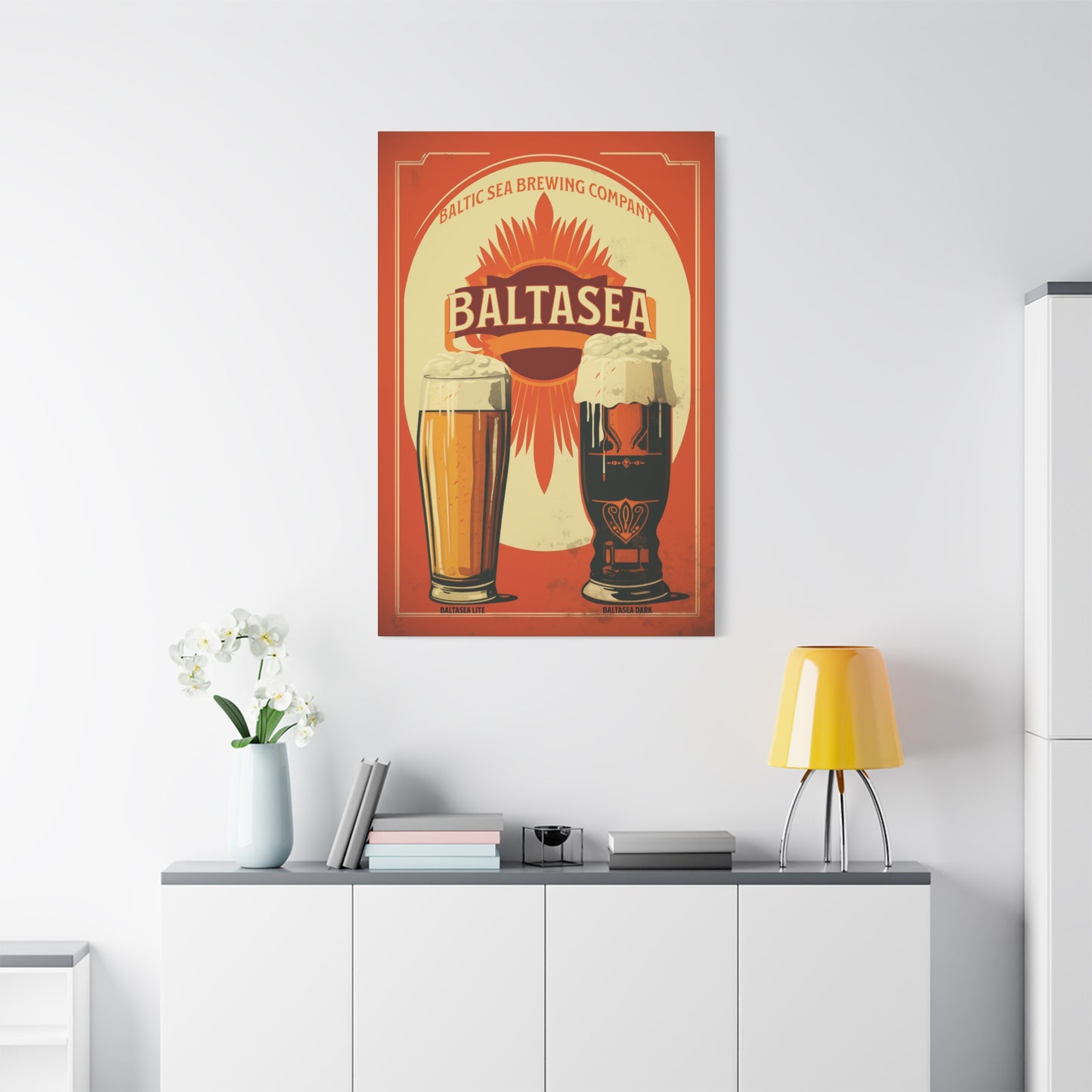 "Vintage Baltasea Brewing Poster - Baltic Sea Brewing Company Frameless Stretched Matte Canvas" Matte Canvas, Stretched, 1.25"