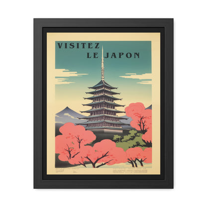 Vintage Japan Travel Poster - 'Visitez Le Japon' (Visit Japan) Pagoda Scene