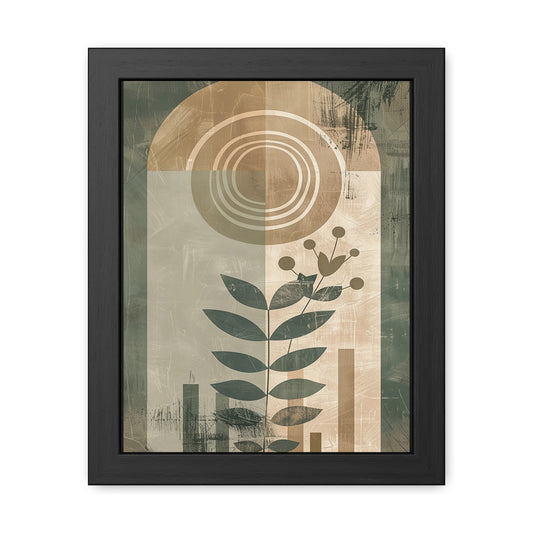 Modern Botanical Framed Poster | Minimalist Nature Wall Art Print, Contemporary Green Home Décor & Gift for Plant Lovers