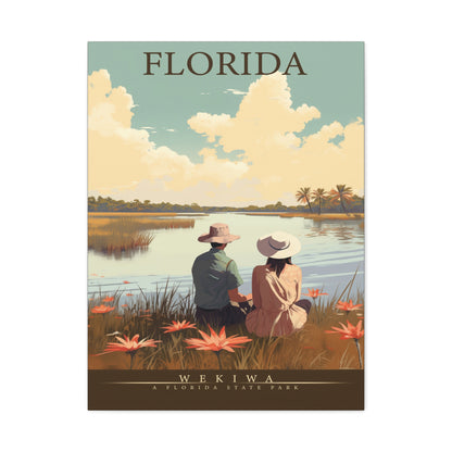 "Vintage Florida Wekiwa State Park Poster - Matte Canvas Stretched Wall Art" Matte Canvas, Stretched, 1.25"