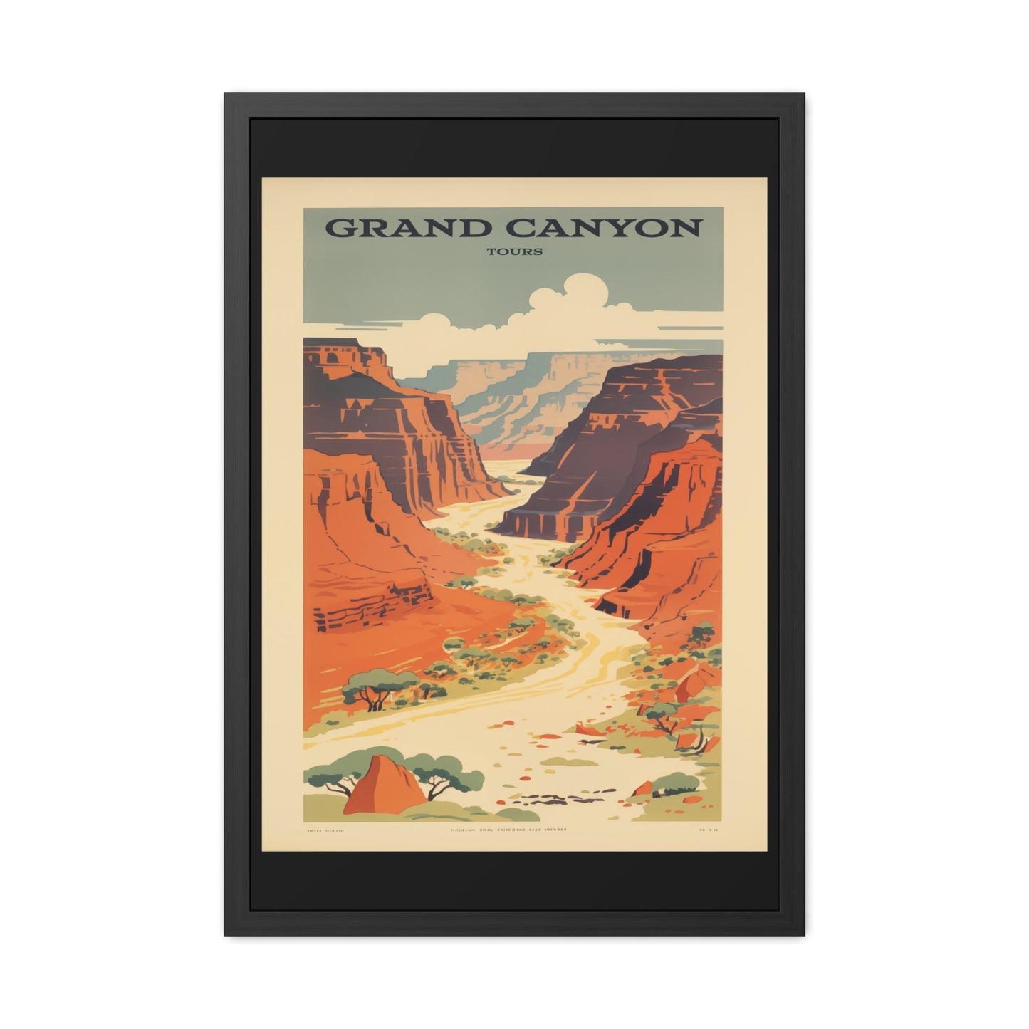 Vintage Grand Canyon Poster - Scenic Canyon River Tour Retro Travel Art Framed Posters