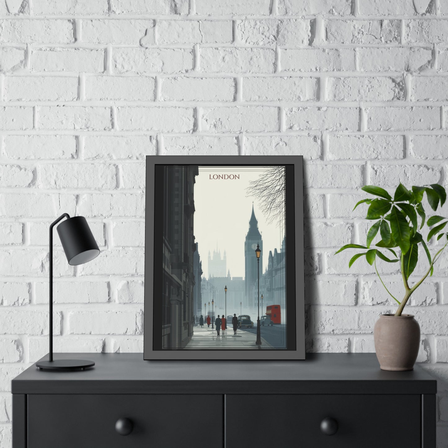 London Vintage Street Framed Poster