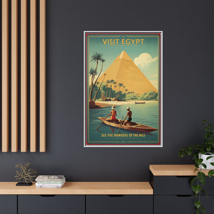 See the Wonders of the Nile — Egypt Nile Vintage Matte Canvas Framed Print