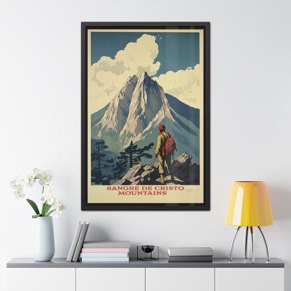 Vintage Colorado Poster - Sangre de Cristo Mountains in Southern Colorado Art Framed Posters