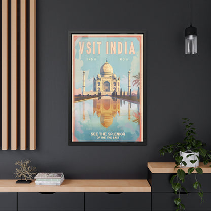 Vintage India Travel Poster — “See the Splendor of the East” | Framed Wall Art by Vintageanna