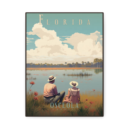 "Vintage Florida Osceola County Poster - Matte Stretched Canvas Wall Art" Matte Canvas, Stretched, 1.25"