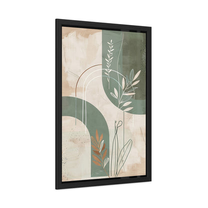 Modern Abstract Framed Poster | Minimalist Wall Art Print, Retro Botanical Design for Living Room & Office Décor
