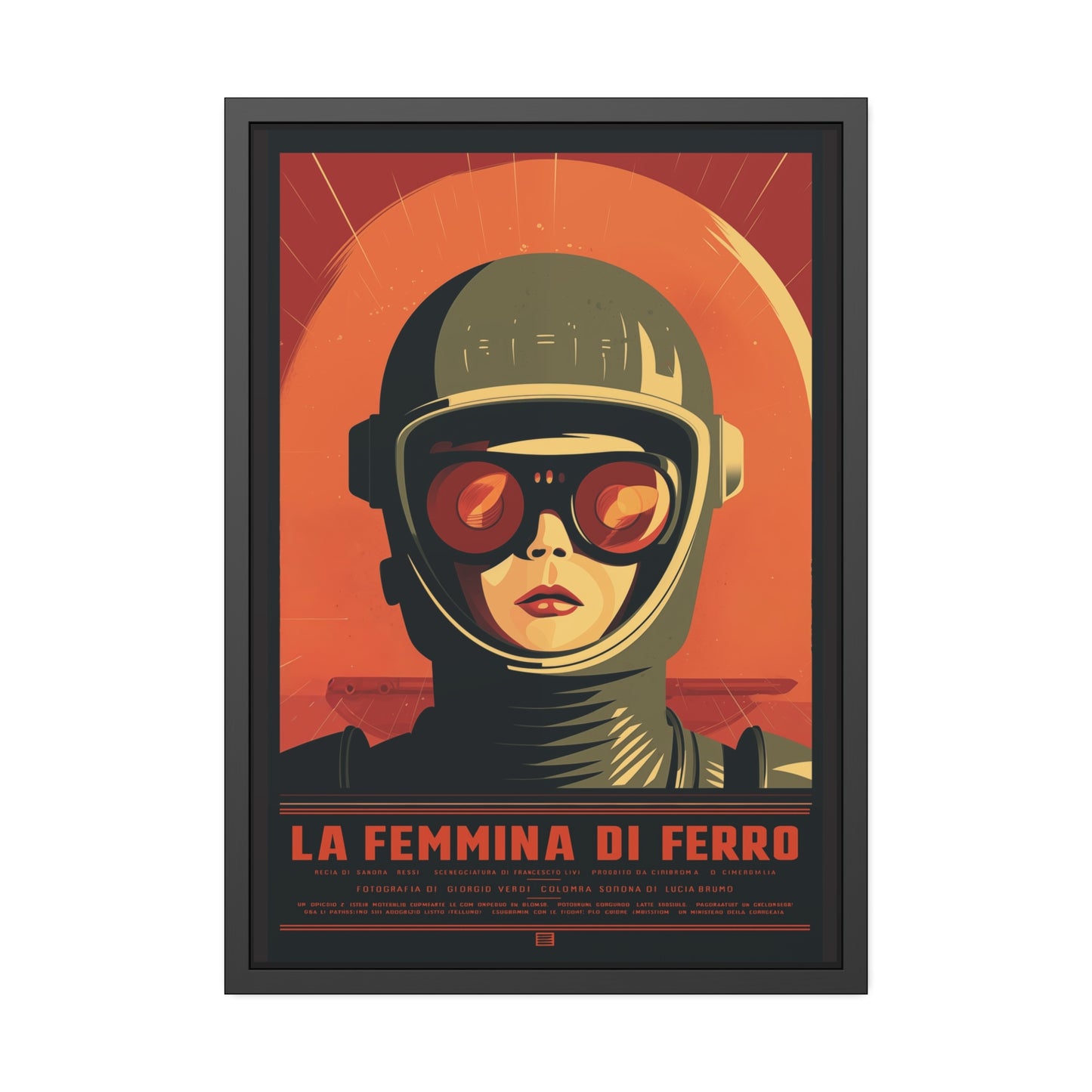 Framed Poster — La Femmina di Ferro Retro Sci‑Fi Art Print