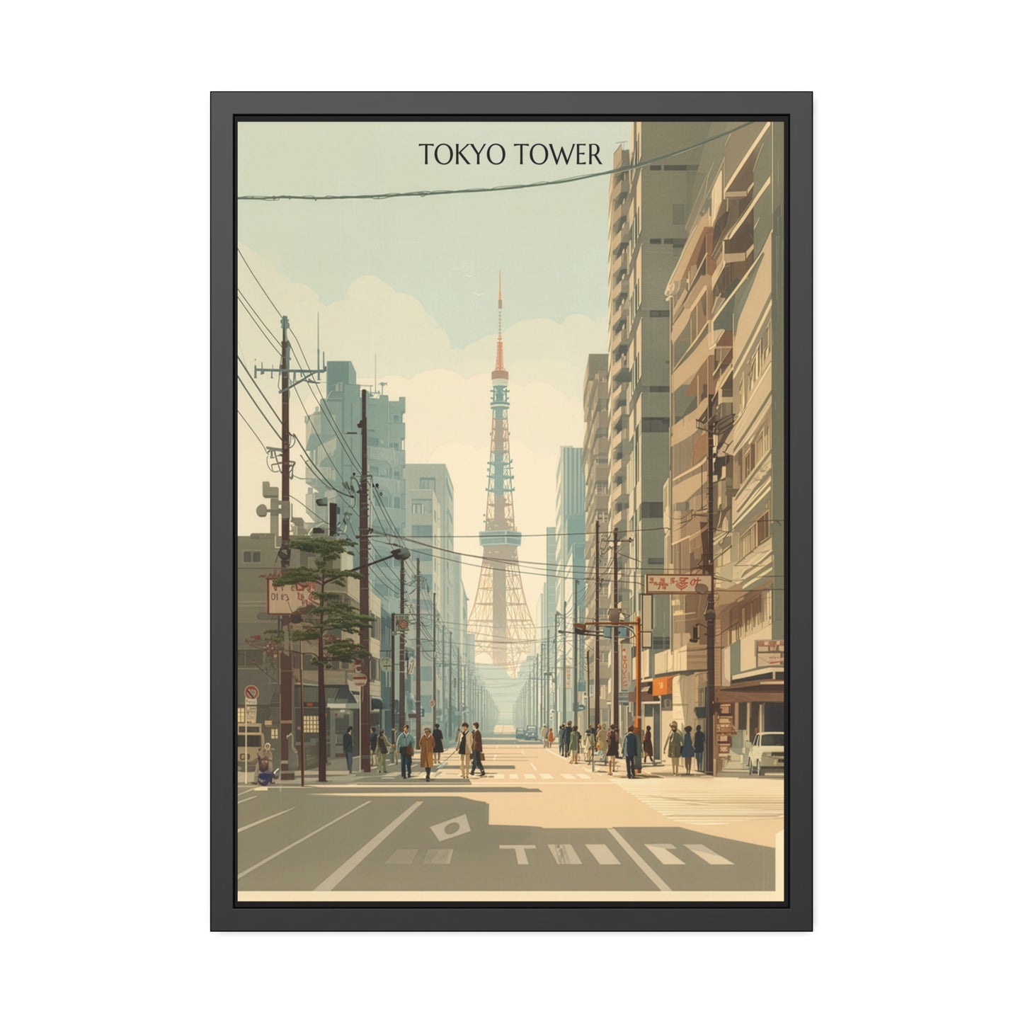 Tokyo Tower Framed Poster — Vintage Cityscape Wall Art