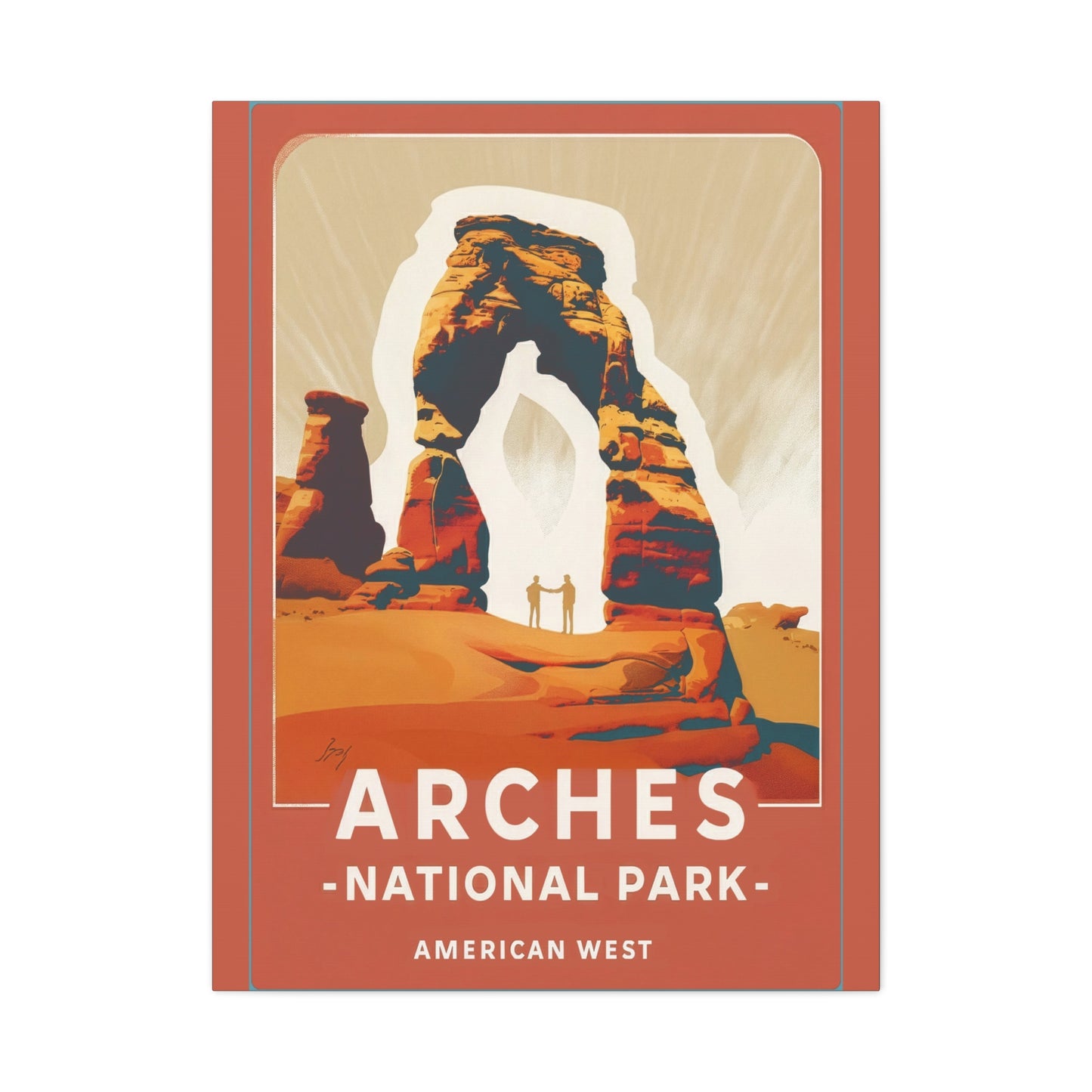 Arches National Park Matte Canvas Wall Art – Vintage American West Travel Poster