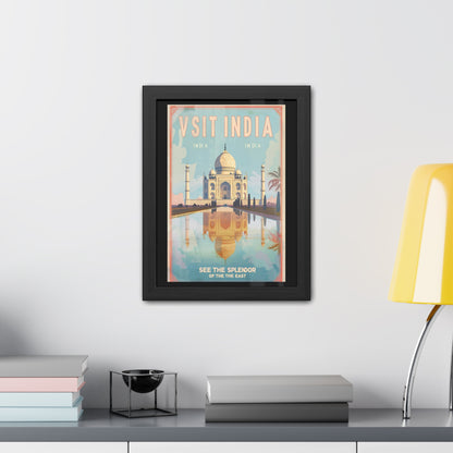 Vintage India Travel Poster — “See the Splendor of the East” | Framed Wall Art by Vintageanna