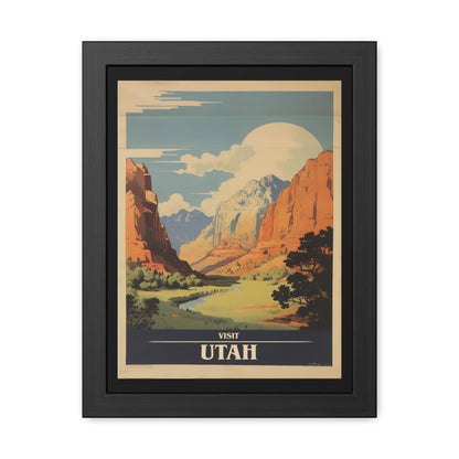 Vintage Utah Poster - Iconic Landscape of Zion National Park Art Print Framed Posters