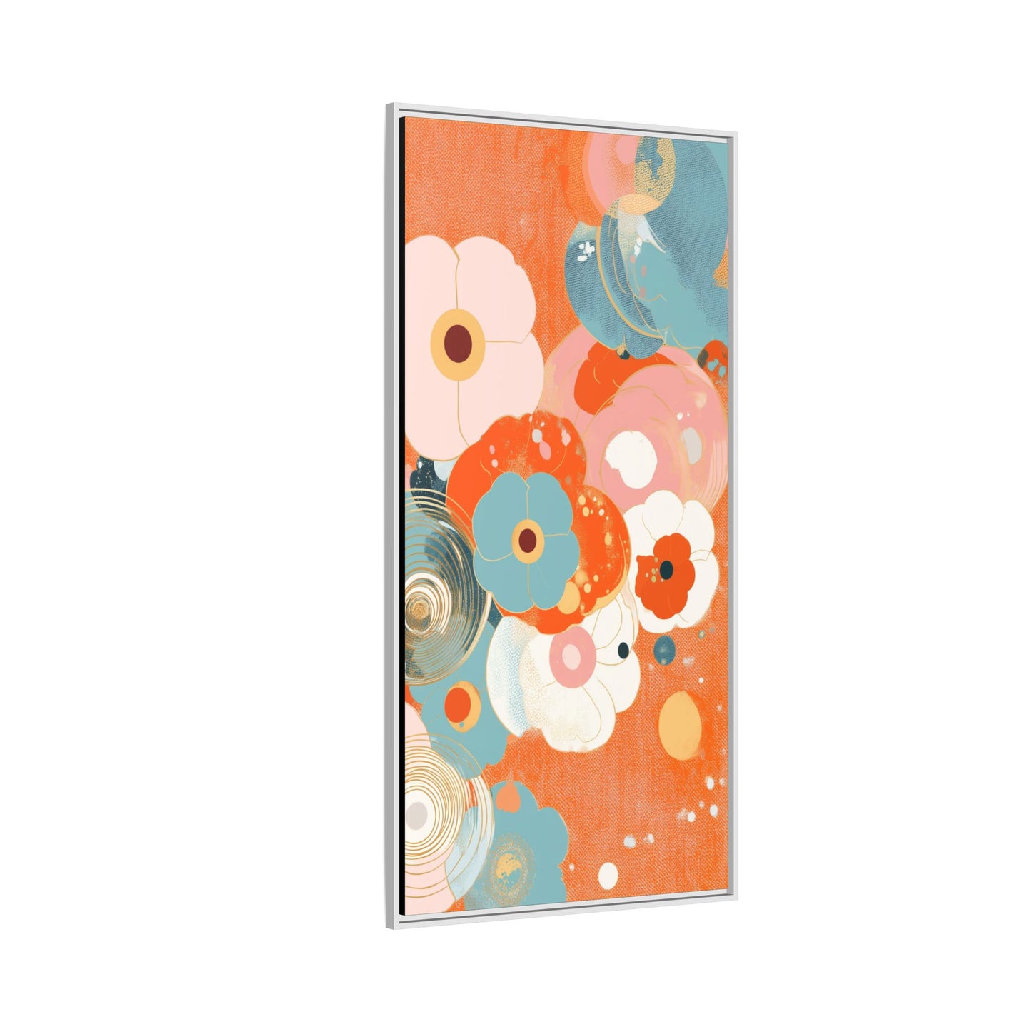 Framed Floral Canvas Art Print — Colorful Abstract Blooms