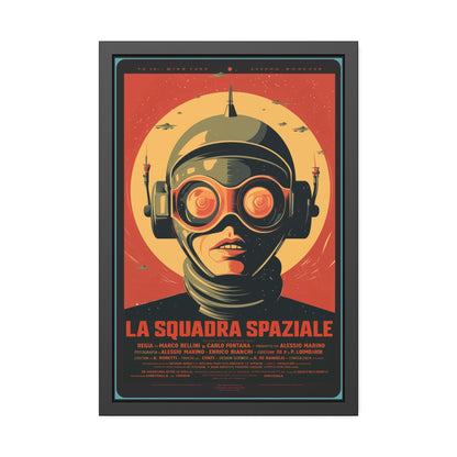 Framed Paper Poster — Retro Sci‑Fi 'La Squadra Spaziale' Wall Art
