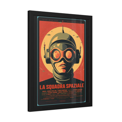 Framed Paper Poster — Retro Sci‑Fi 'La Squadra Spaziale' Wall Art