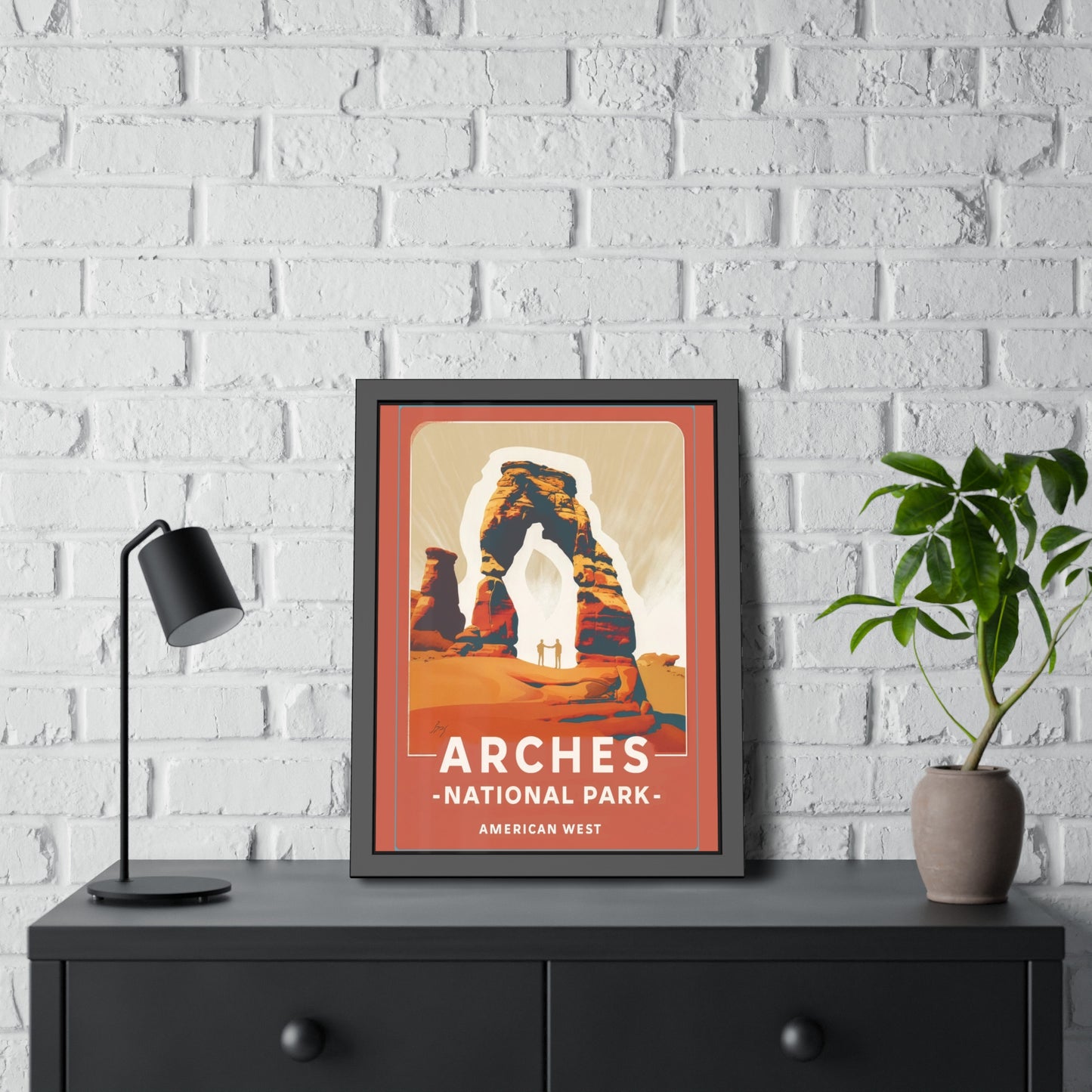 Arches National Park Framed Poster — Vintage American West Travel Art