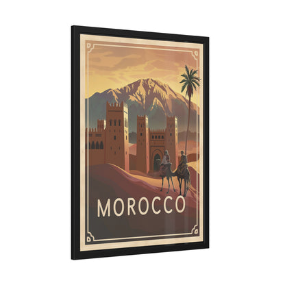 Morocco Vintage Travel Poster — Framed Paper Poster