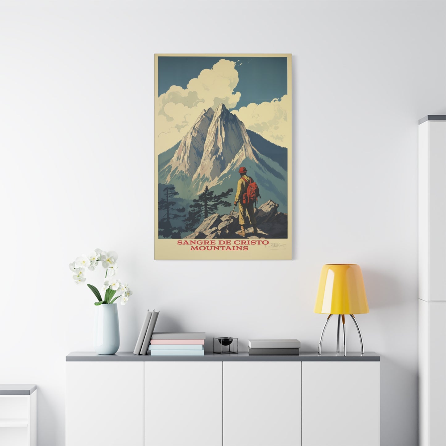 "Sangre de Cristo Mountains Explorer Poster - Matte Stretched Canvas Wall Art" Matte Canvas, Stretched, 1.25"