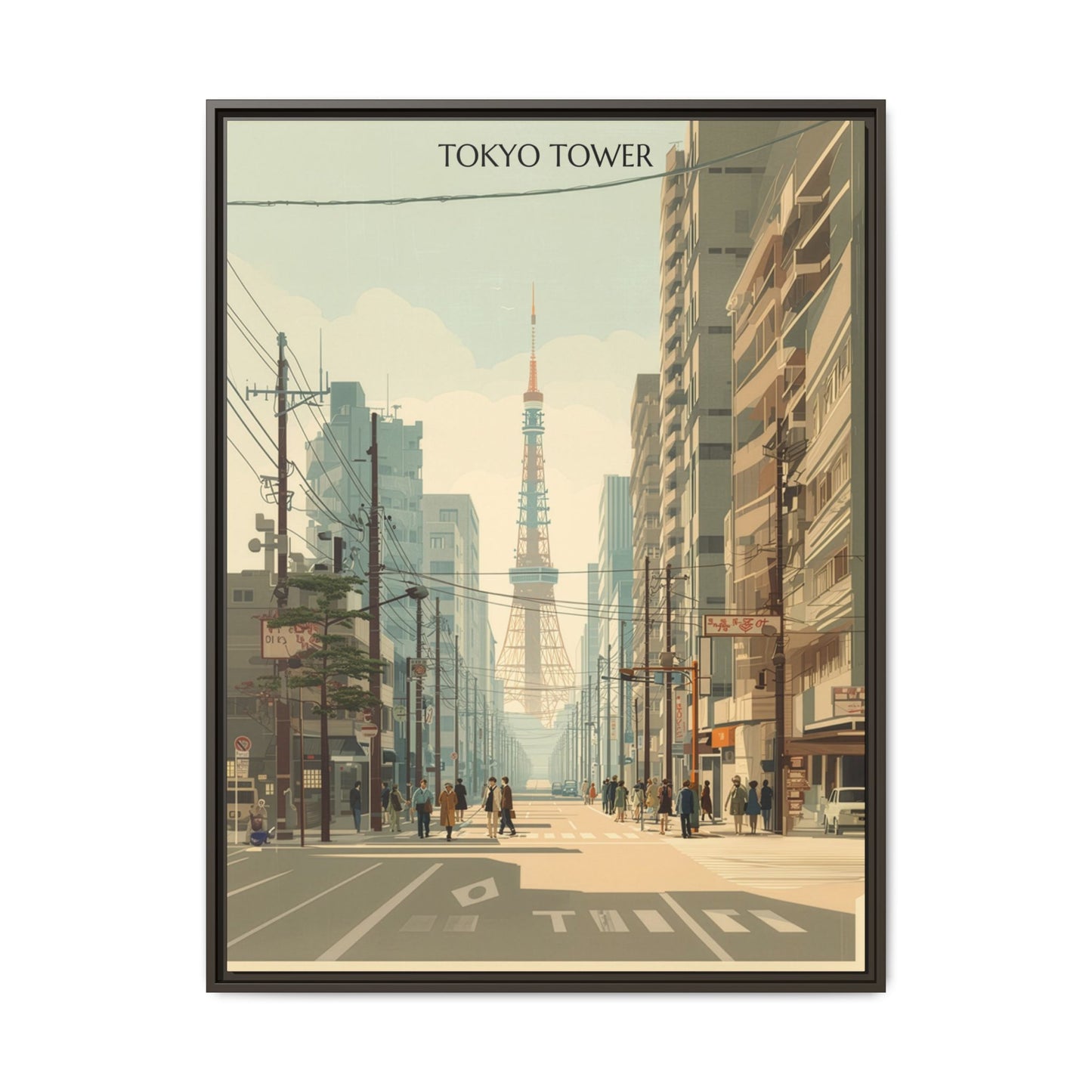 Tokyo Tower Vintage Travel Poster | Museum-Quality Fine Art Print
