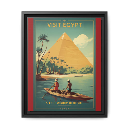 Visit Egypt Vintage Travel Poster Matte Framed Canvas