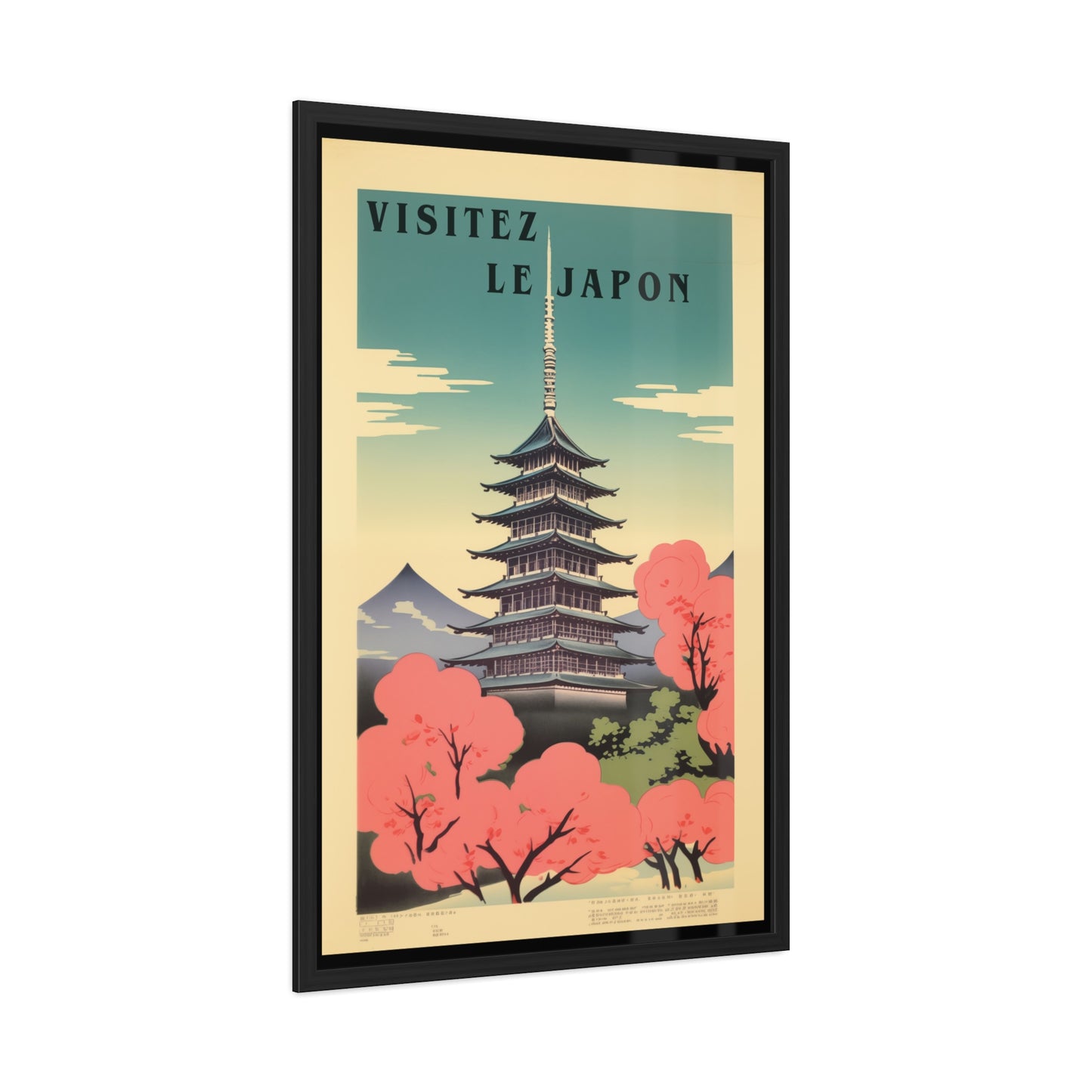 Vintage Japan Travel Poster - 'Visitez Le Japon' (Visit Japan) Pagoda Scene