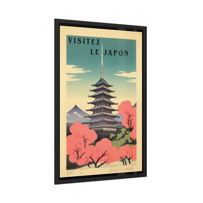 Vintage Japan Travel Poster - 'Visitez Le Japon' (Visit Japan) Pagoda Scene
