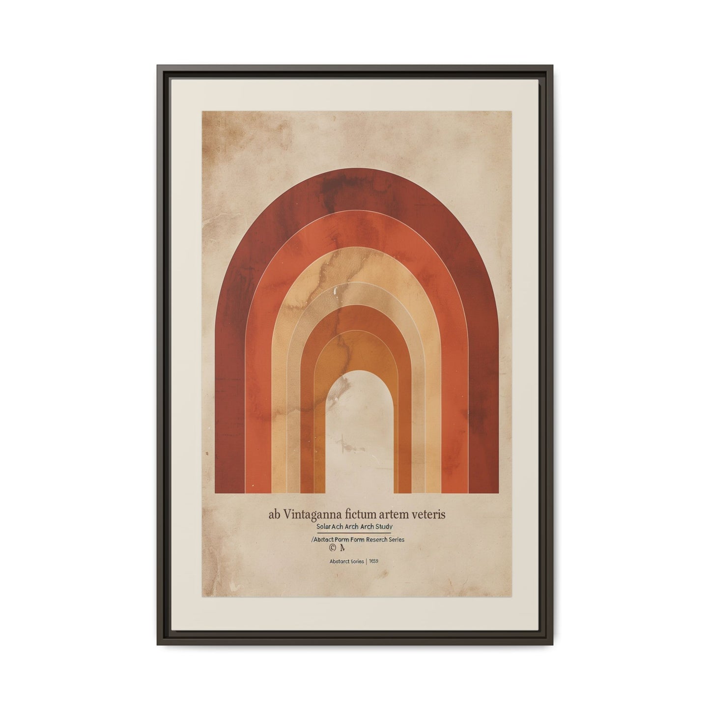 Framed Matte Canvas Wall Art - Retro Rainbow Design