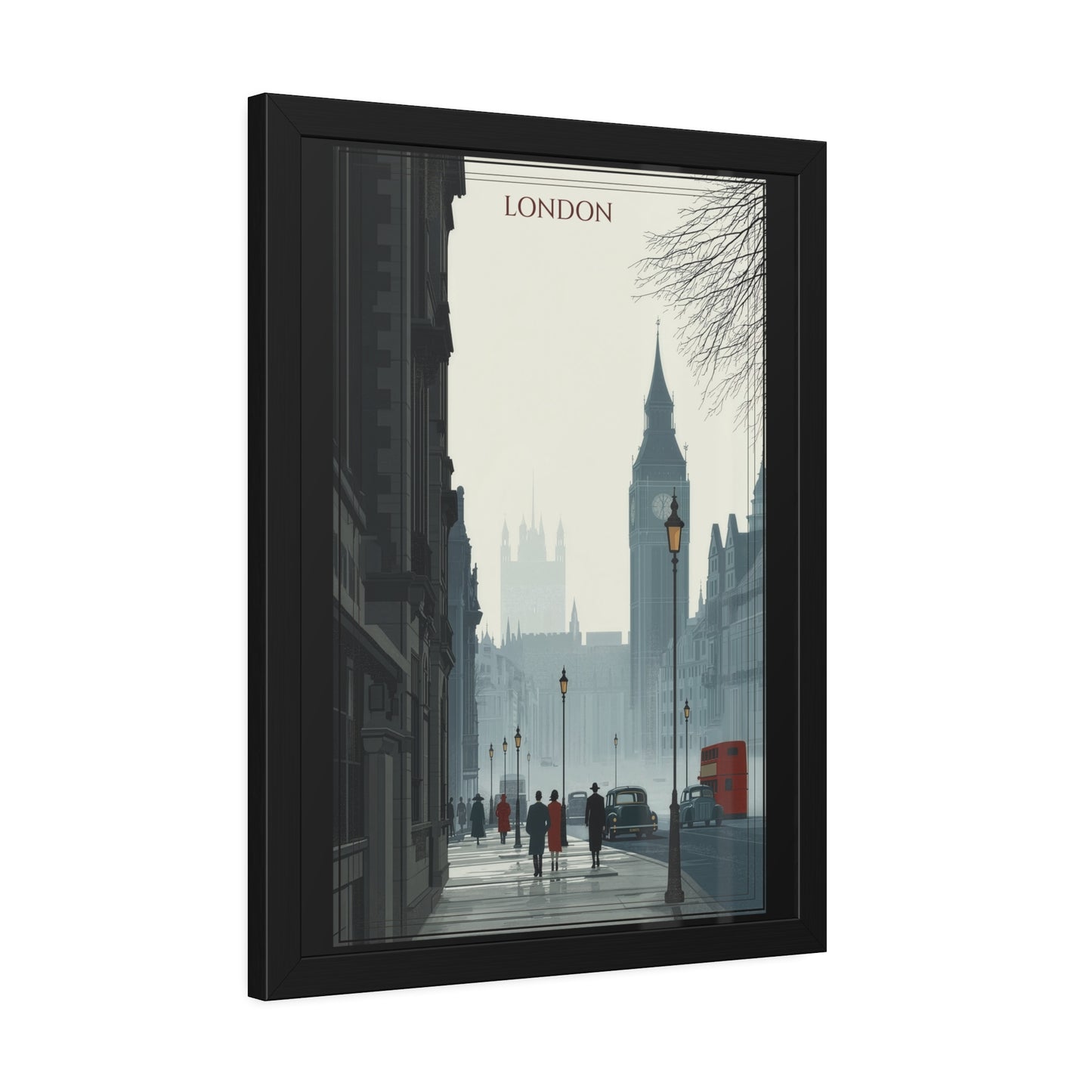 London Vintage Street Framed Poster