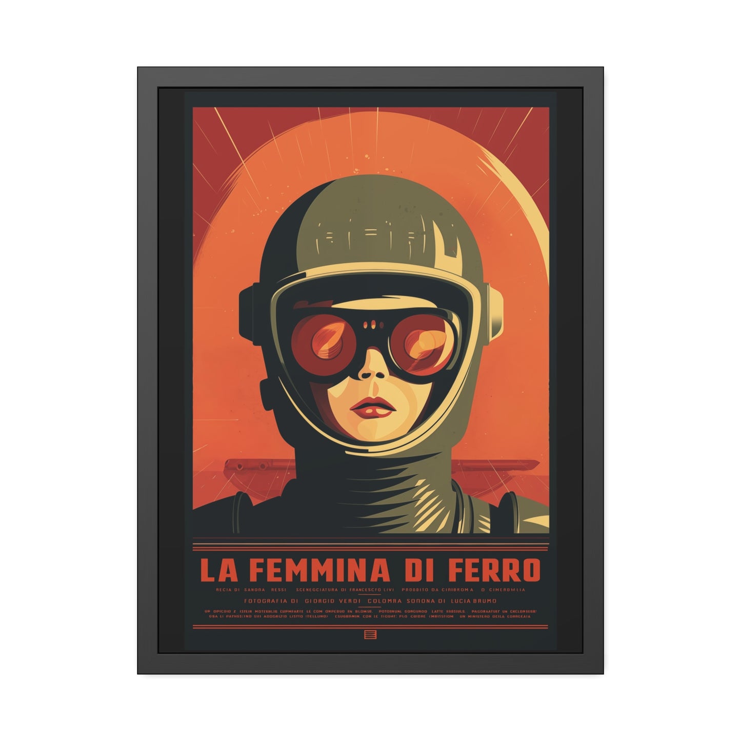 Framed Poster — La Femmina di Ferro Retro Sci‑Fi Art Print