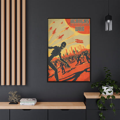 "Heavens War: The Creeps Have Arrived – Sci-Fi Apocalypse Matte Canvas with Black Frame"