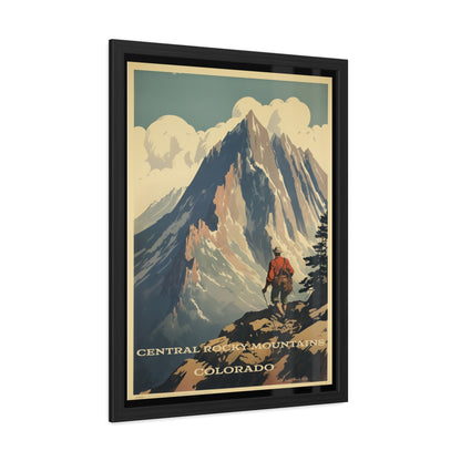 Vintage Colorado Poster - Central Rocky Mountains Adventure Art Framed Posters