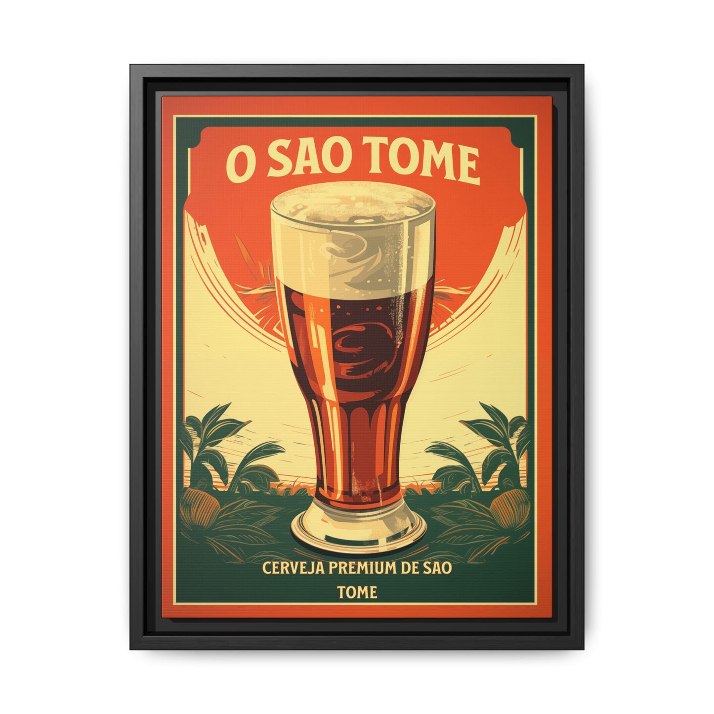 "O São Tomé - Premium Beer of São Tomé (Saint Thomas) | Matte Canvas with Black Frame"