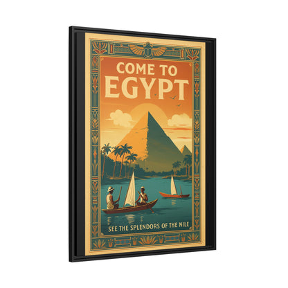Come to Egypt — Vintage Nile Matte Canvas Print (Framed)