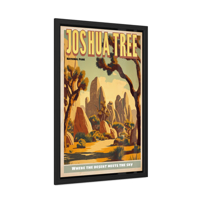 Framed Poster — Joshua Tree Vintage National Park Travel Print (“Where the Desert Meets the Sky”)_M