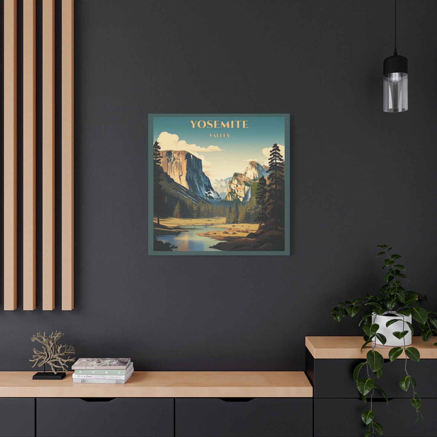 "Vintage Yosemite Valley Poster - Stunning National Park Landscape Matte Stretched Canvas" Matte Canvas, Stretched, 1.25"