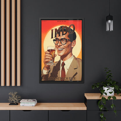 Vintage Beer Poster - Indo Bier (Indonesian Beer), Est. 1965 (German Language) Framed Posters