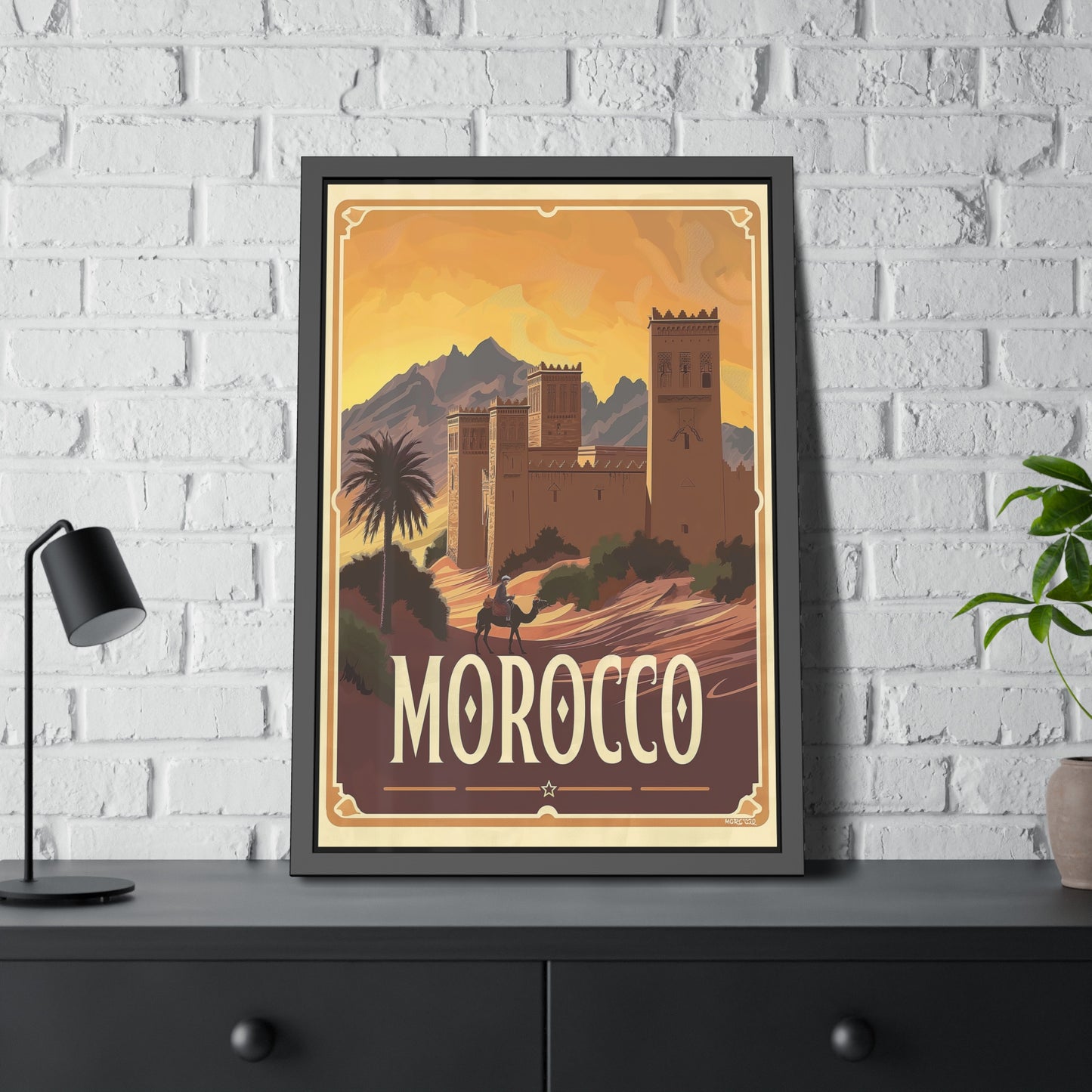 Morocco Vintage Travel Poster — Framed Paper Poster