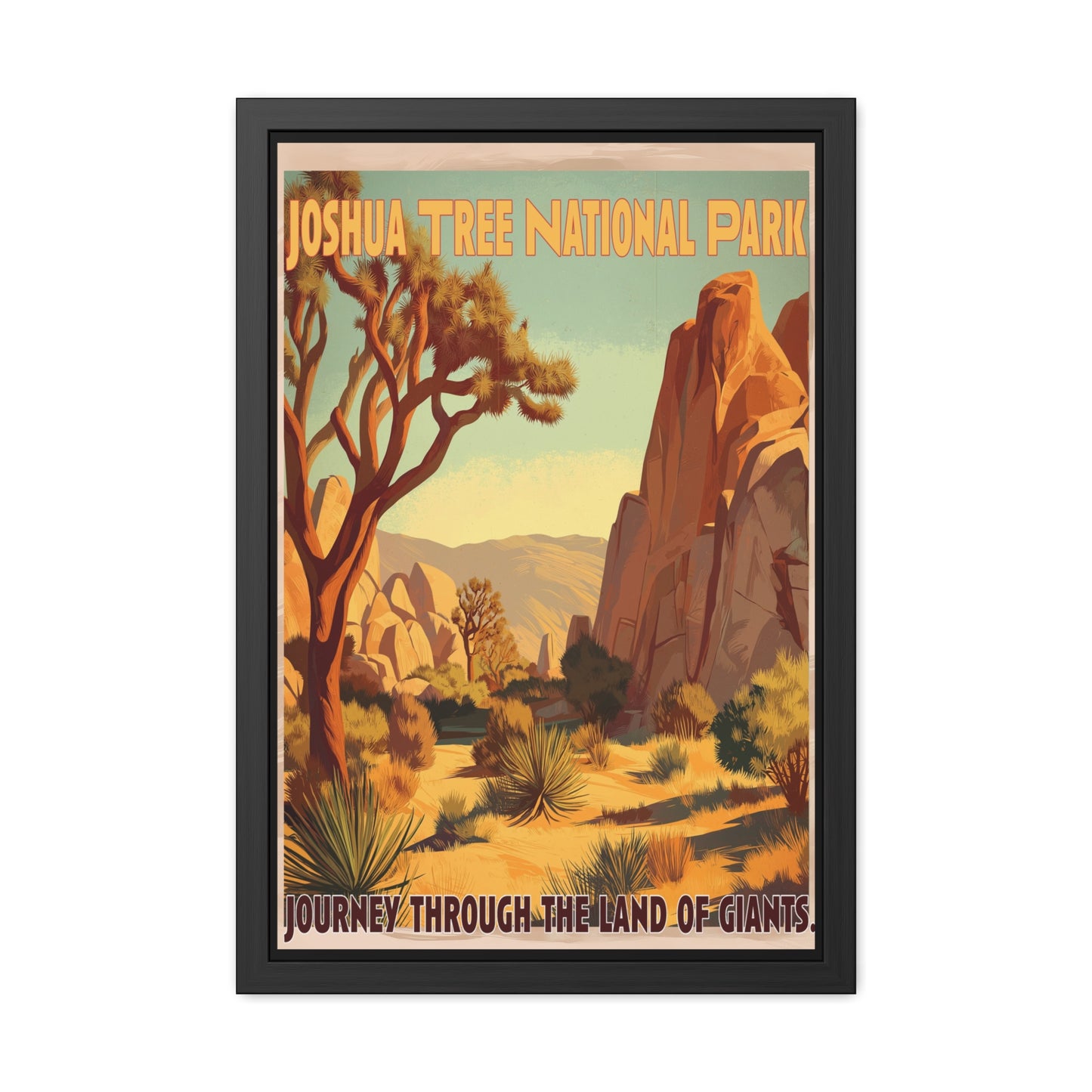 Joshua Tree National Park Framed Poster — Vintage Travel Wall Art_M