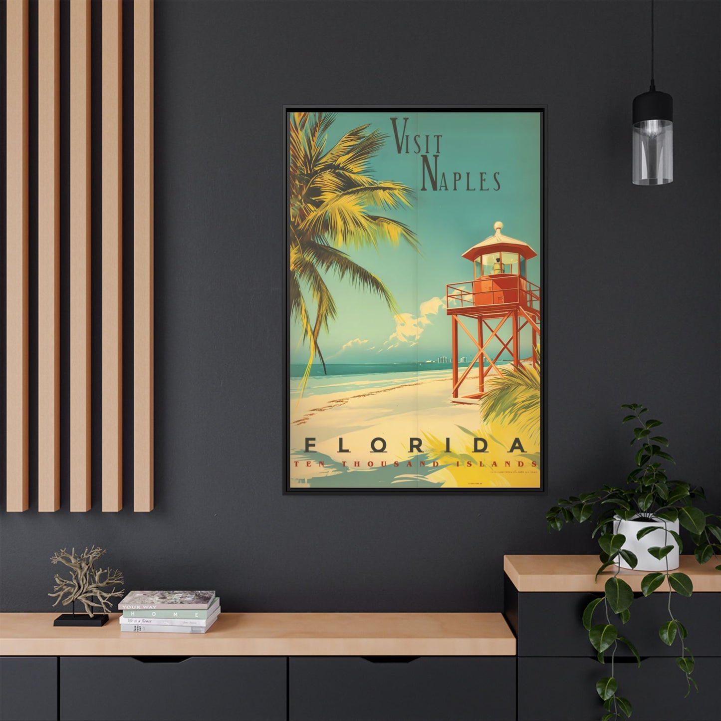 "Visit Naples, Florida – Explore the Tranquil Shores of the Ten Thousand Islands" Matte Canvas, Black Frame