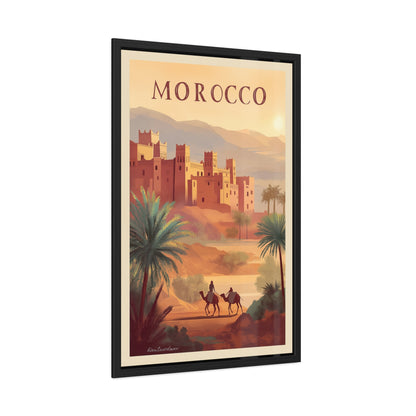 Morocco Travel Poster — Framed Vintage Desert Wall Art_M