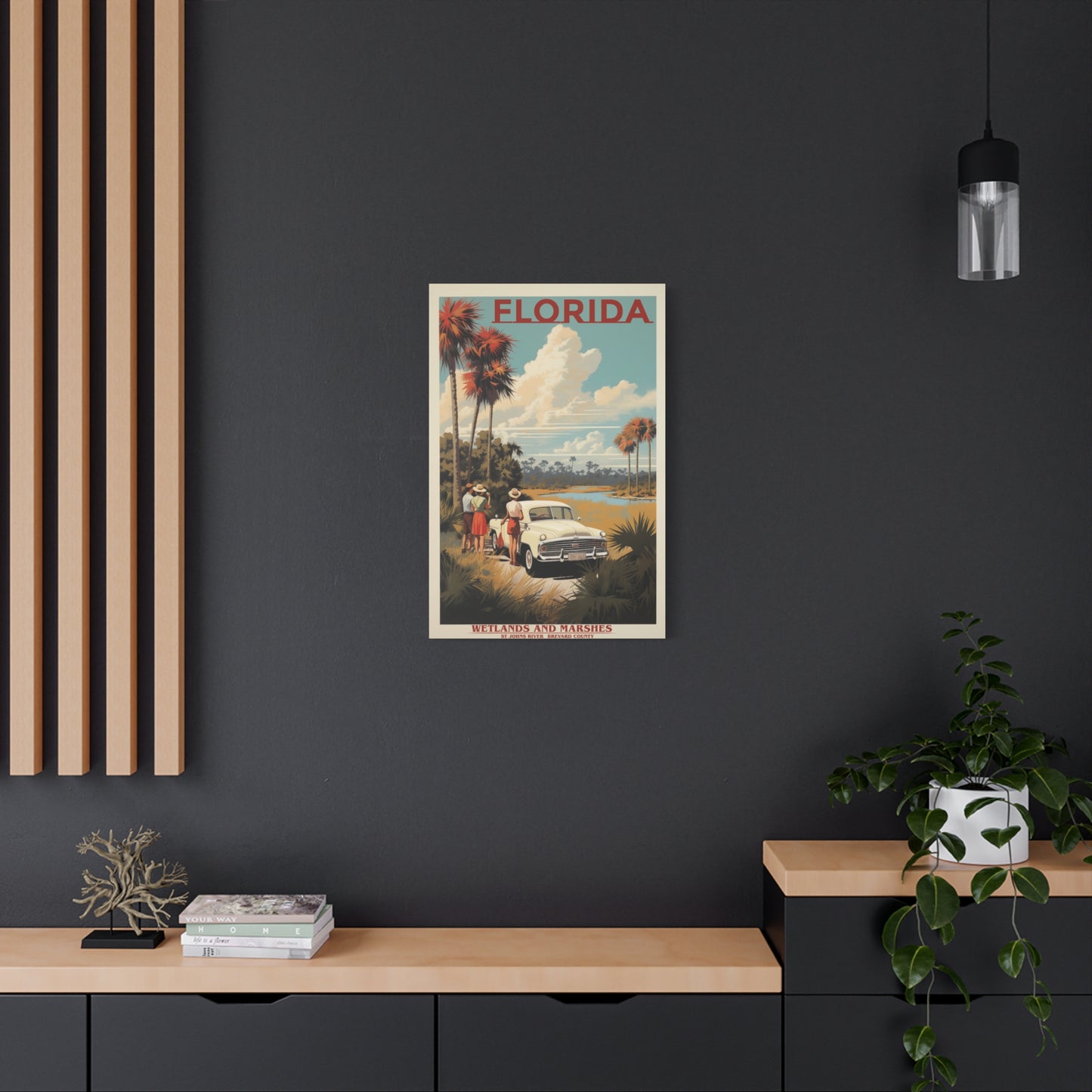 Florida Wetlands St. Johns River Vintage Canvas | Stretched Canvas