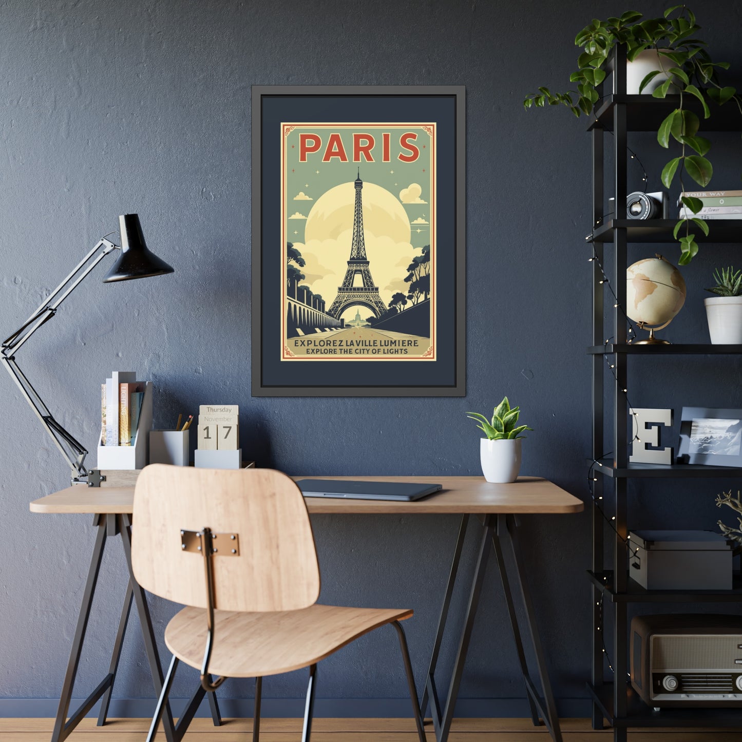 Paris Travel Poster Framed Print — Explorez La Ville Lumière Vintage Wall Art