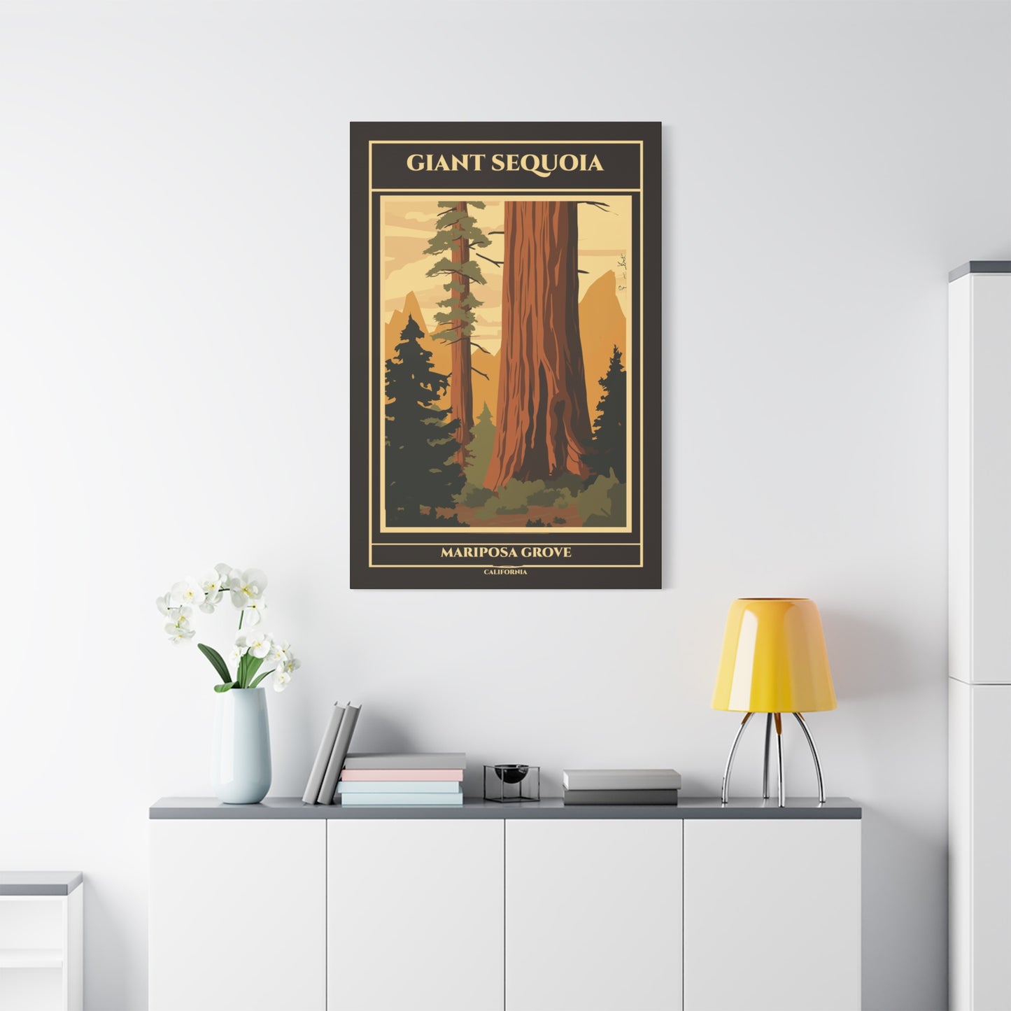 "Giant Sequoia Mariposa Grove Poster - California Matte Stretched Canvas Wall Art" Matte Canvas, Stretched, 1.25"