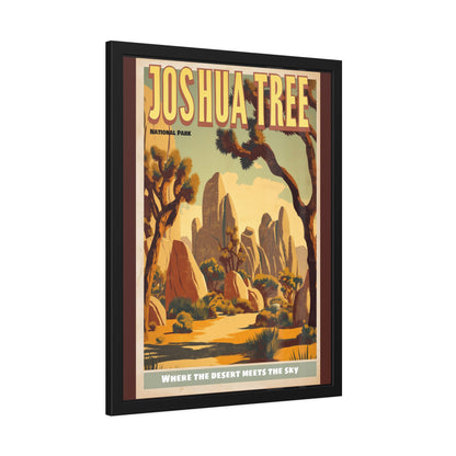 Joshua Tree Framed Poster - Vintage National Park Travel Print