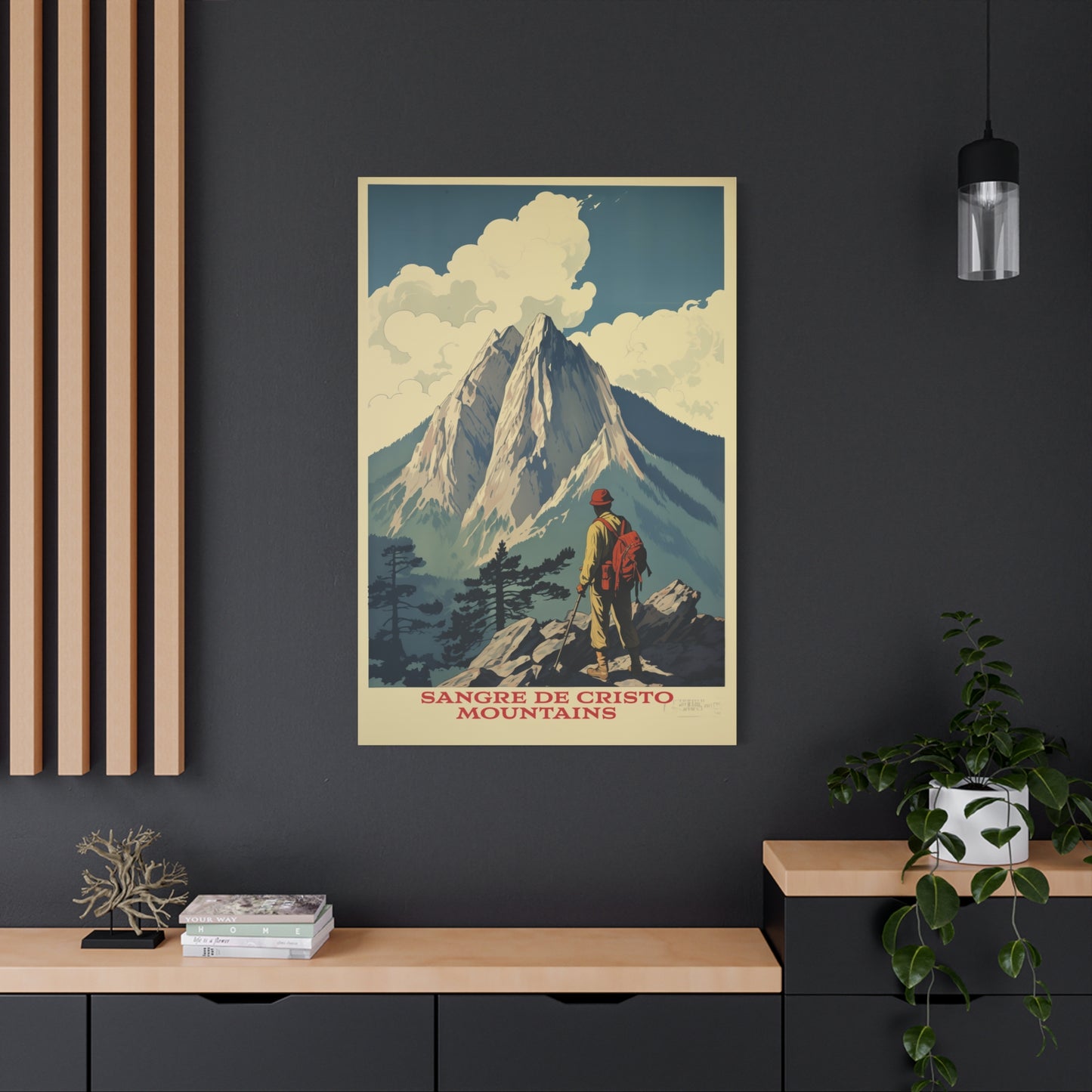 "Sangre de Cristo Mountains Explorer Poster - Matte Stretched Canvas Wall Art" Matte Canvas, Stretched, 1.25"