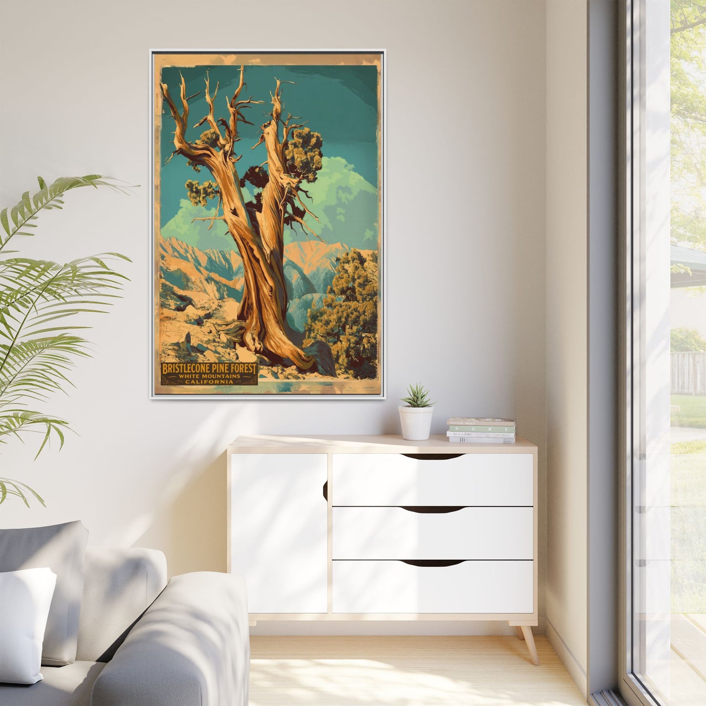 Bristlecone Pine Forest Vintage Travel Poster — Framed Matte Canvas Wall Art