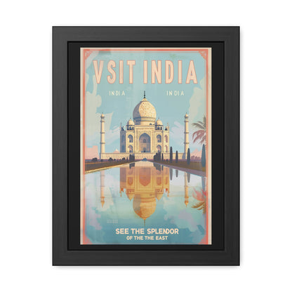 Vintage India Travel Poster — “See the Splendor of the East” | Framed Wall Art by Vintageanna