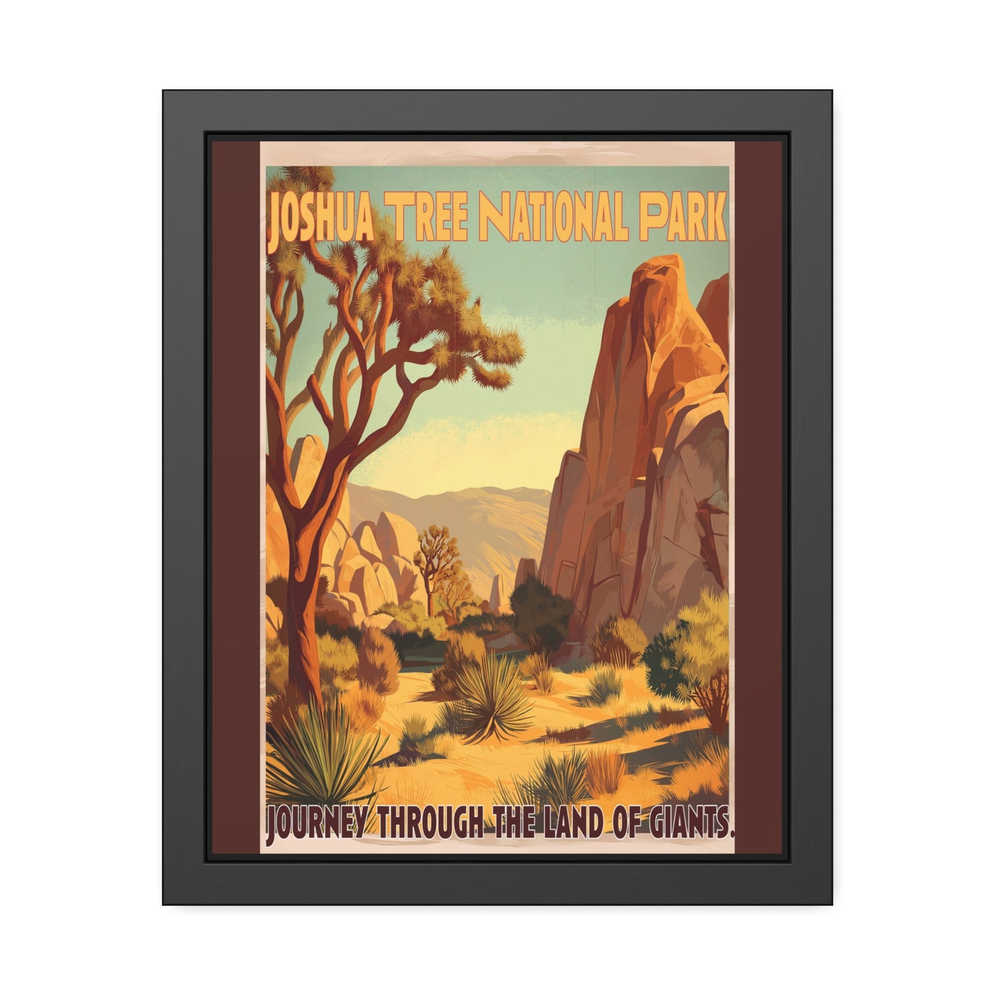 Framed Poster — Joshua Tree National Park Vintage Travel Print