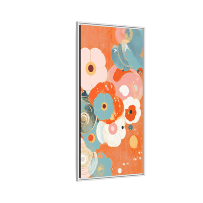 Framed Floral Canvas Art Print — Colorful Abstract Blooms
