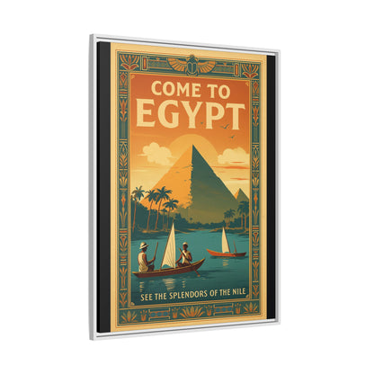 Come to Egypt — Vintage Nile Matte Canvas Print (Framed)